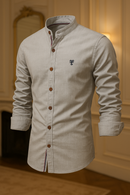 (PAGUE 1 LEVE 2) Camisa de Botão Social Masculina Manga Longa Gola Padre + (BRINDE)