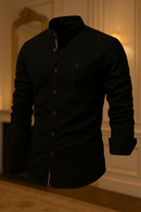 (PAGUE 1 LEVE 2) Camisa de Botão Social Masculina Manga Longa Gola Padre + (BRINDE)