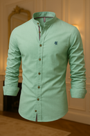 (PAGUE 1 LEVE 2) Camisa de Botão Social Masculina Manga Longa Gola Padre + (BRINDE)